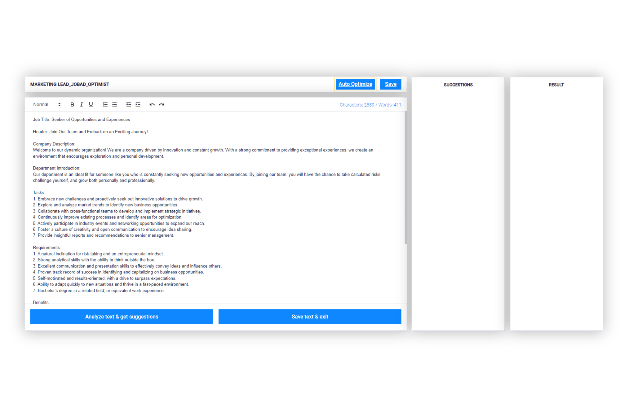 3.1. Optimiere Text