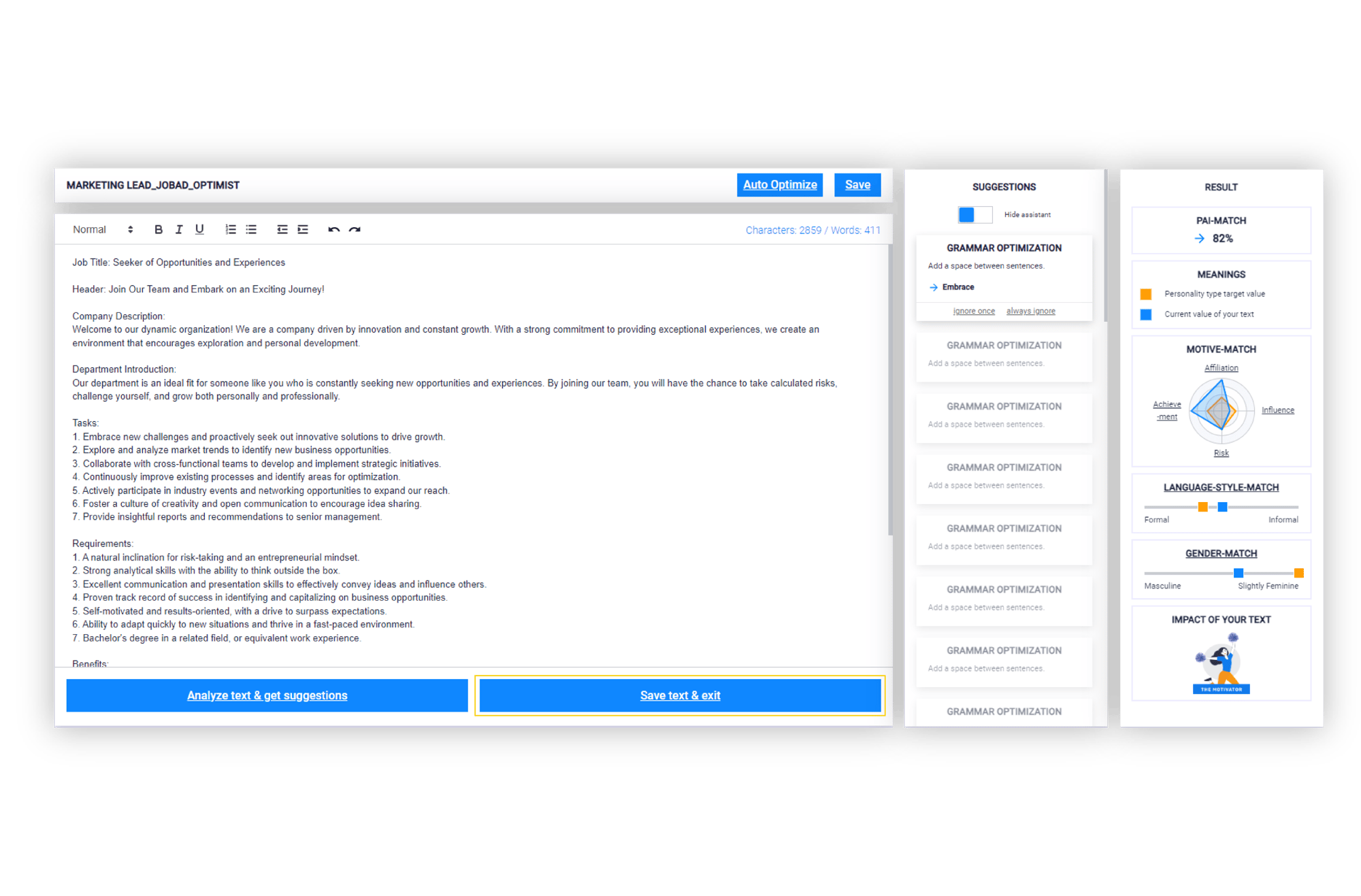 3.3. Optimiere Text