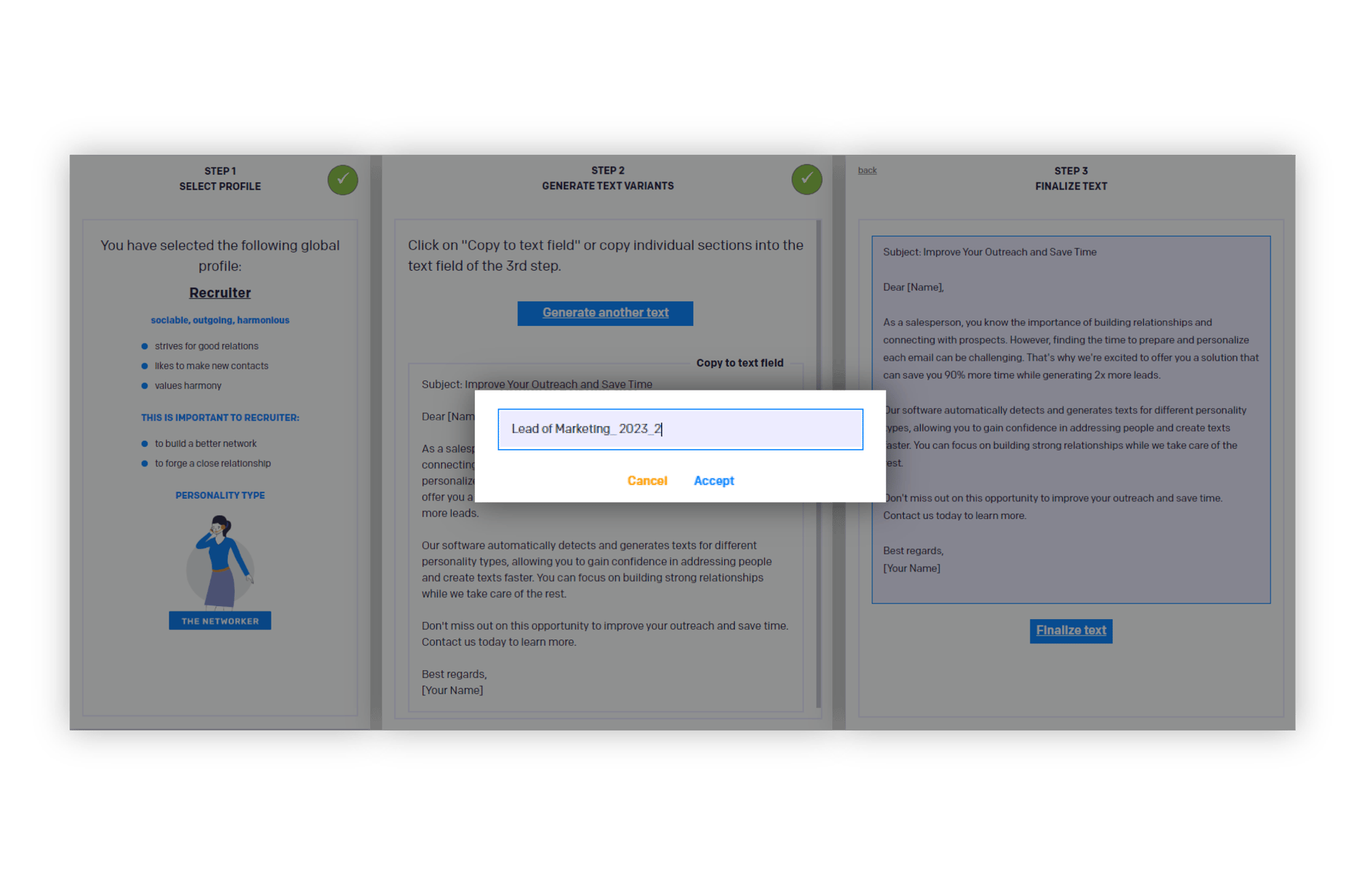 3.2. Finalize text
